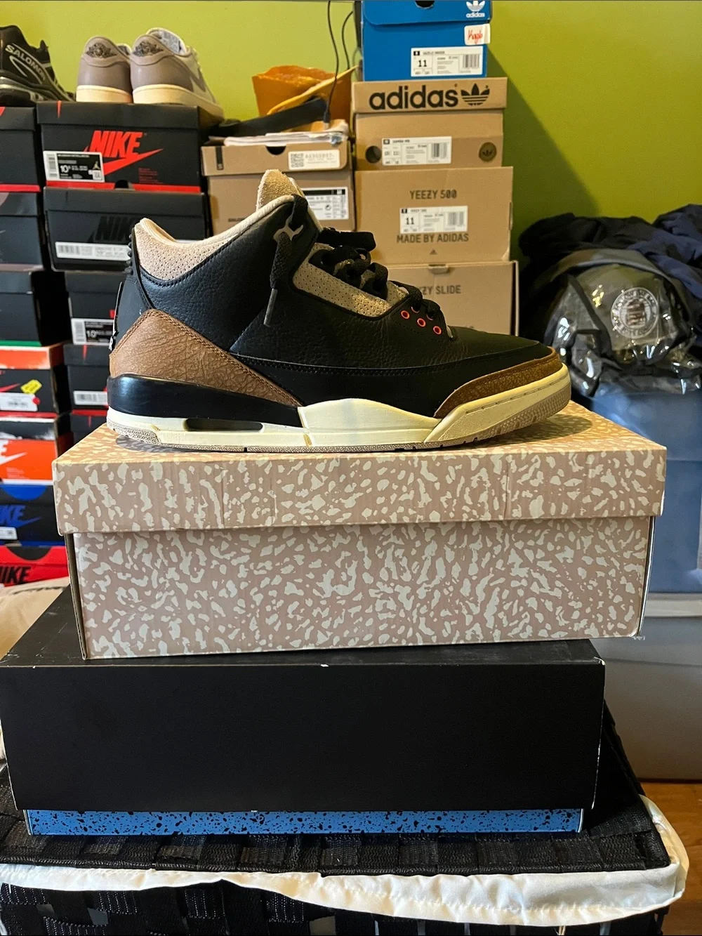 Nike Air Jordan Retro 3 Black Brown Tan Sneakers
